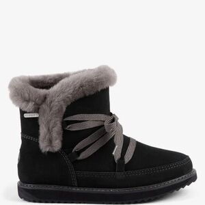 Emu Black Suede Fur-Lined Boots